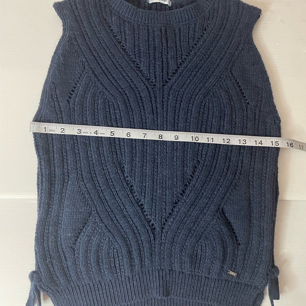Mayoral Girls Navy Cable Knit Sweater Vest With Side Bows Size Girls 14 157cm - Picture 7 of 9